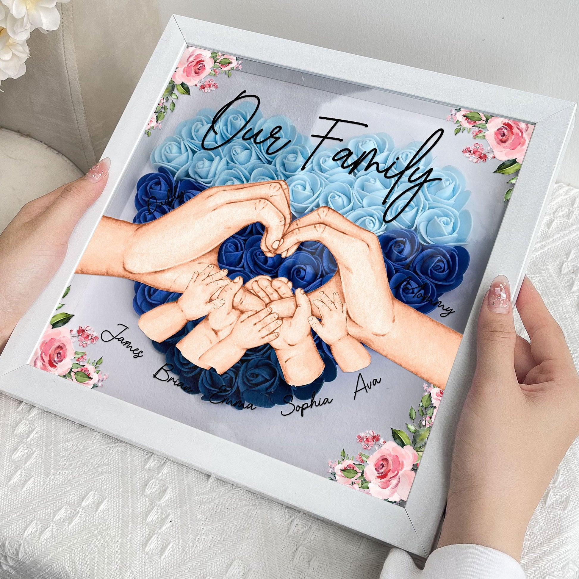 Personalized Flower Shadow Box For Family - furevermama