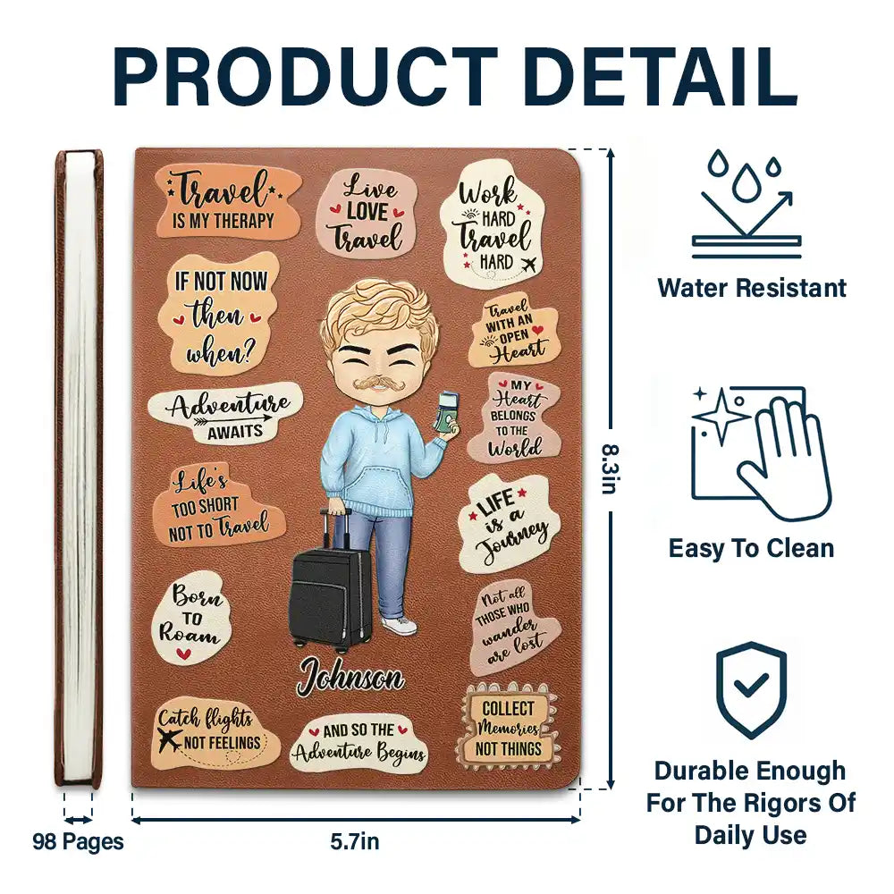Personalized Leather Journal - For Travel Lovers - furevermama