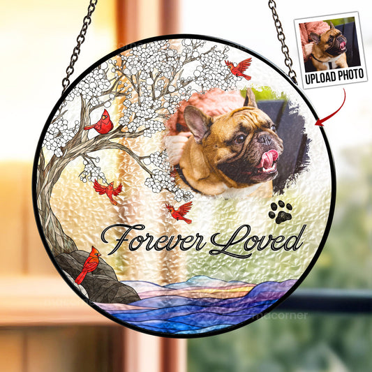 Pet Loss - Personalized Photo Stained Glass Window Hanging Suncatcher - furevermama