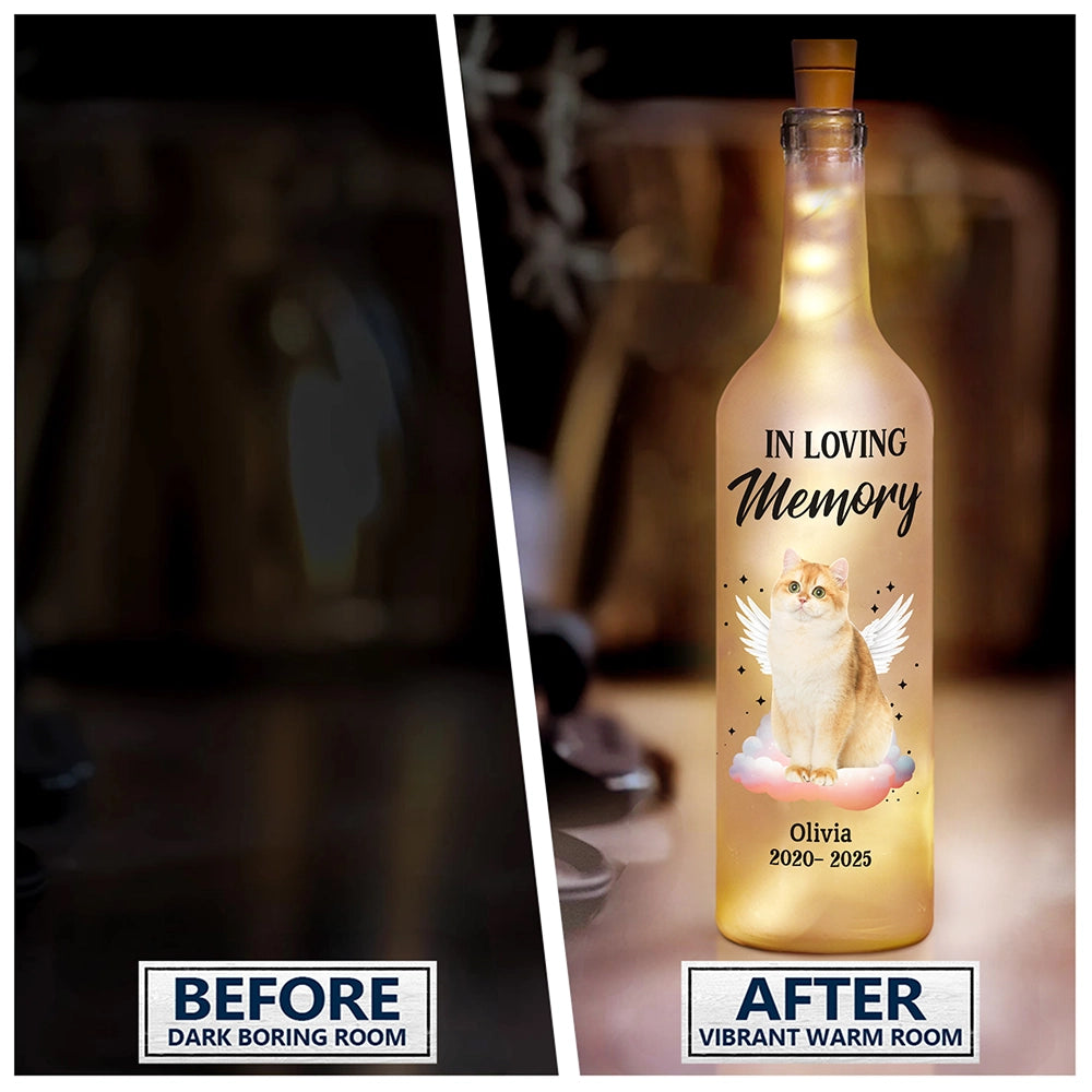 Your Light Will Always Shine In My Heart - Personalized Pet Photo Bottle Light - furevermama