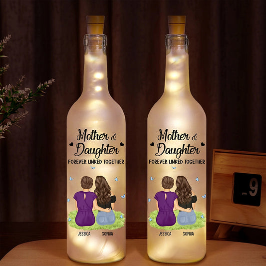 Mother & Daughter Forever Linked Together - Personalized Bottle Light - furevermama