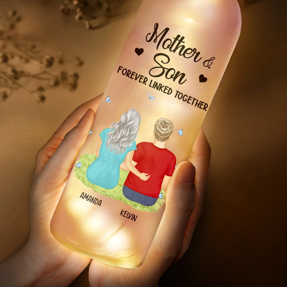 Mother & Daughter Forever Linked Together - Personalized Bottle Light - furevermama