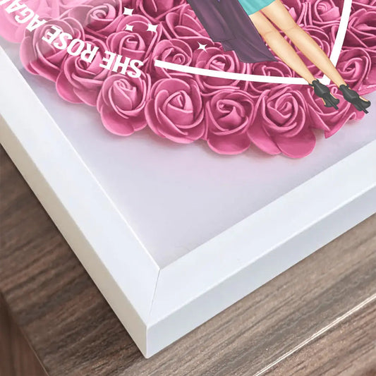 Graduation Gift - She Rose Against All Odds - Personalized Flower Shadow Box