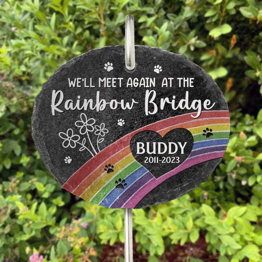 Pet Memorial - Personalized Memorial Garden Slate & Hook - Sympathy Gift For Pet Owners - furevermama