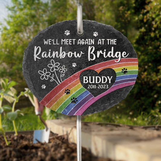 Pet Memorial - Personalized Memorial Garden Slate & Hook - Sympathy Gift For Pet Owners - furevermama