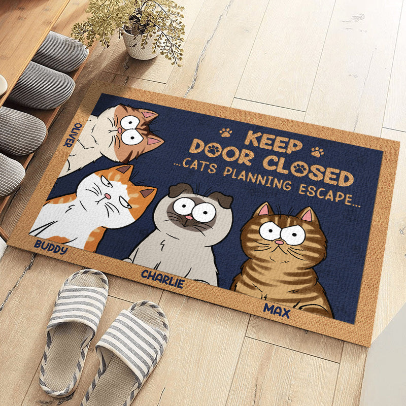 Cats/Dogs/Pets Planning Escape - Custom Cat Home Decorative Mat - House Warming Gift, Gift For Pet Lovers - furevermama