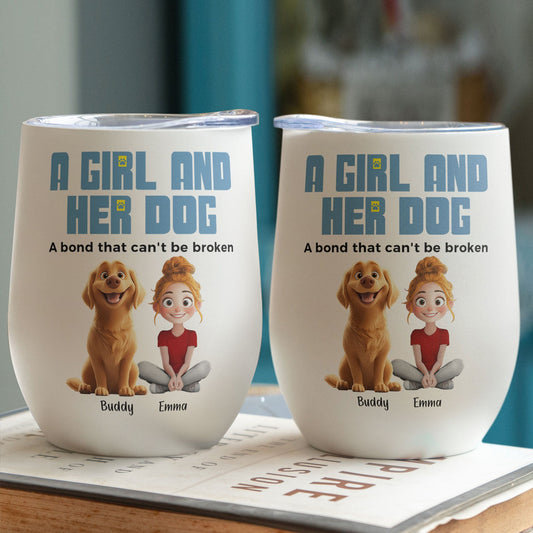 Unbreakable Bond With My Dogs - Personalized Wine Tumbler - furevermama