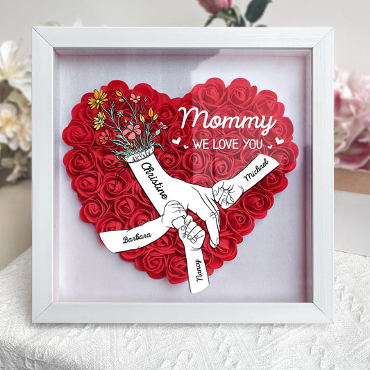 "Mommy We Love You" Personalized Flower Shadow Box, Mother's Day Gift - furevermama