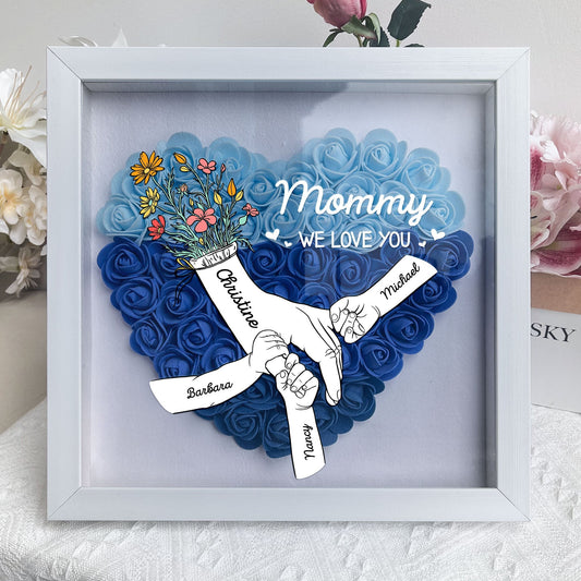 "Mommy We Love You" Personalized Flower Shadow Box, Mother's Day Gift - furevermama
