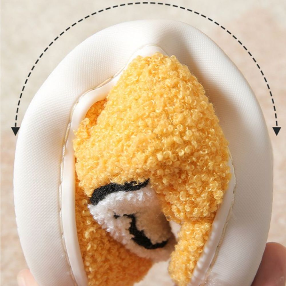 Smiley Face Fuzzy Fluffy House Slippers - furevermama