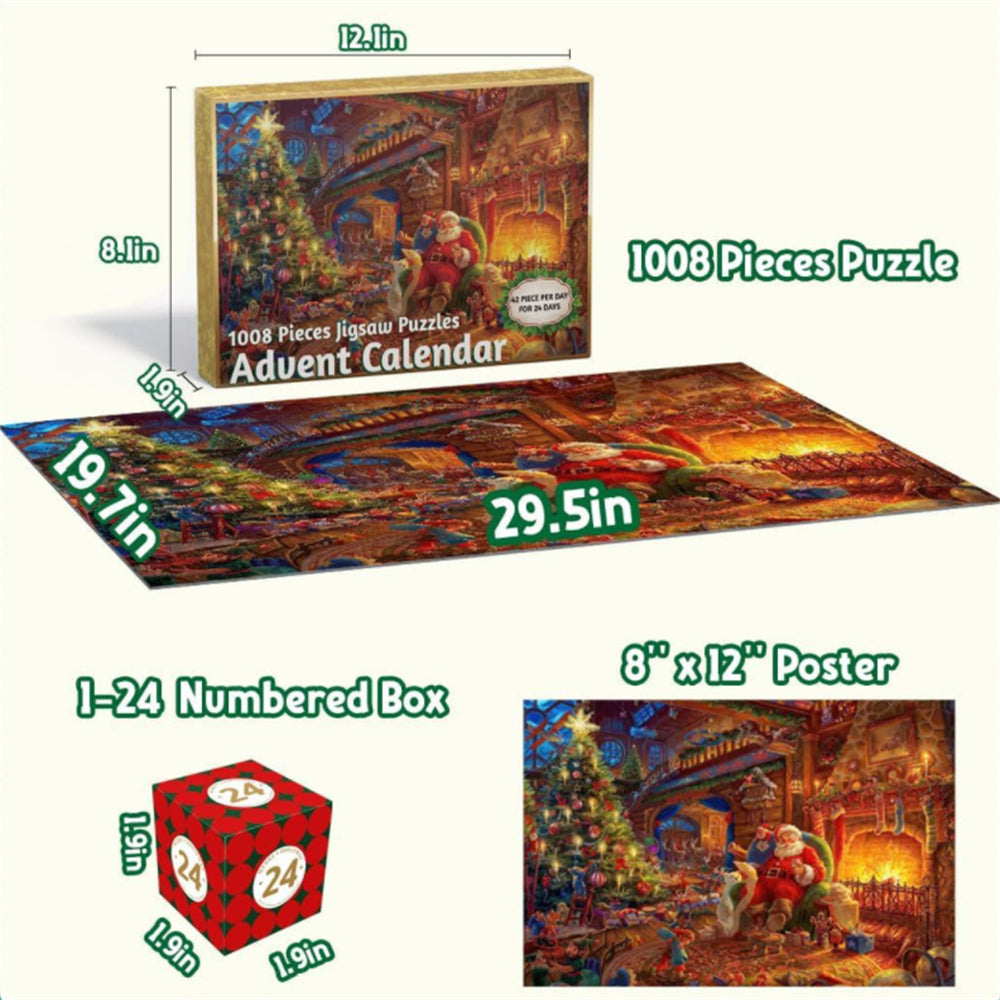 Advent Calendar 24 Boxes Christmas Countdown Puzzle