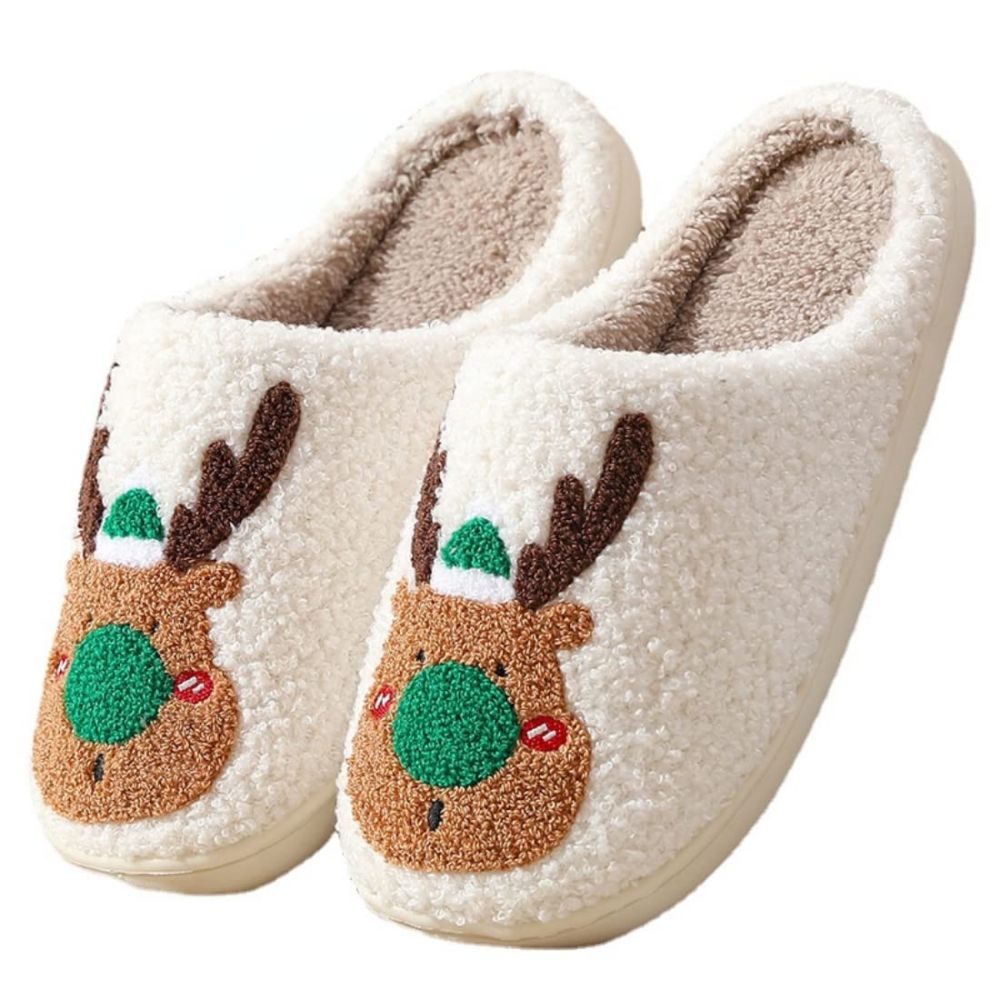 Christmas Slippers Cute Reindeer Comfortable Slippers - furevermama