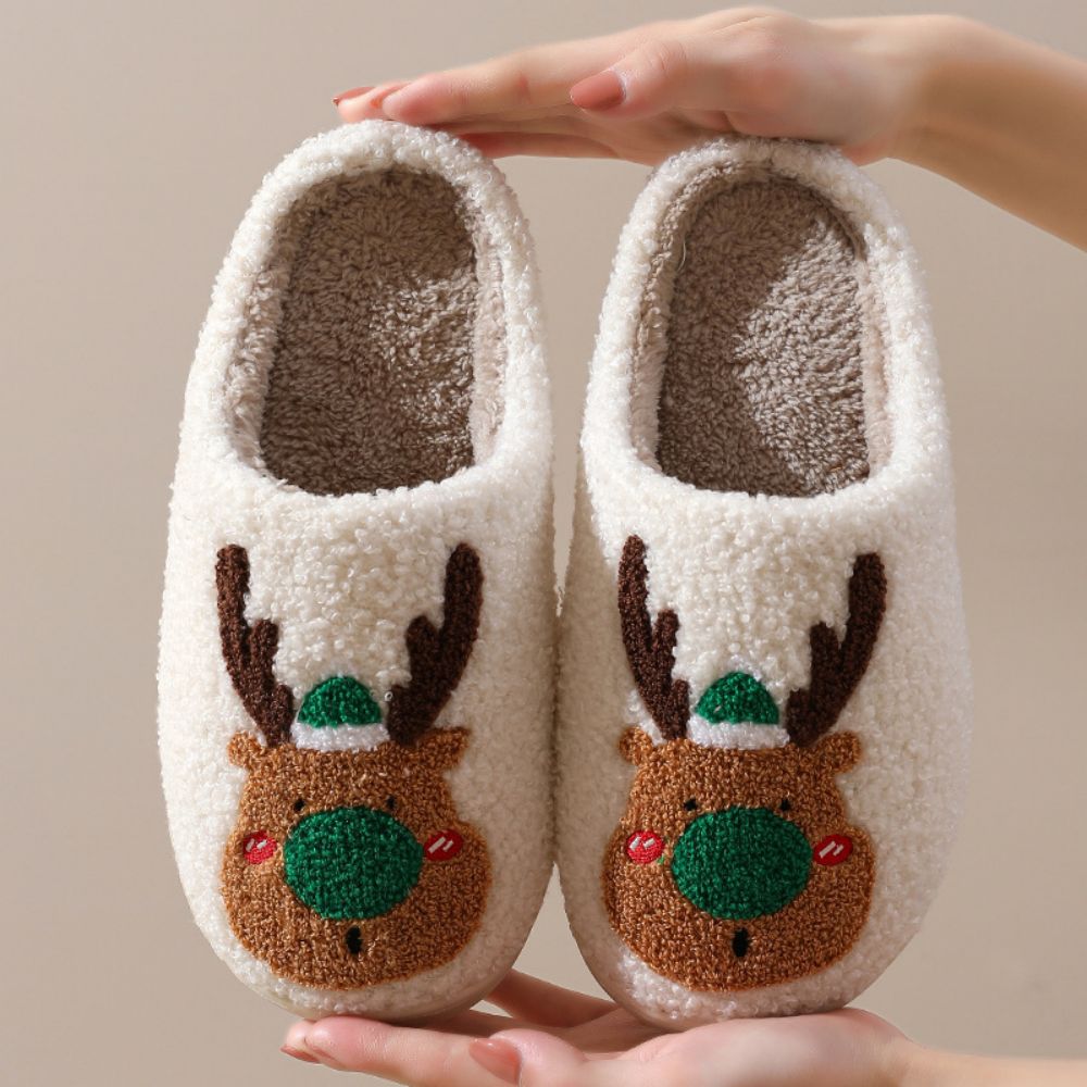 Christmas Slippers Cute Reindeer Comfortable Slippers - furevermama