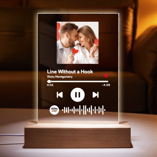 Custom Scannable Code Acrylic Music Song Plaque Night Light - furevermama