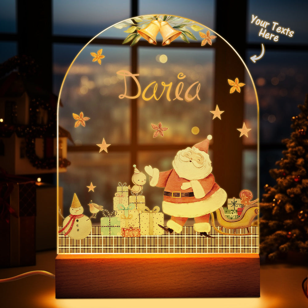 Personalized Santa Elk Night Light For Kids' Room Decor
