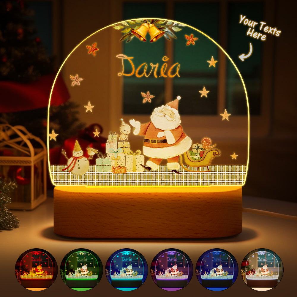 Personalized Santa Elk Night Light For Kids' Room Decor