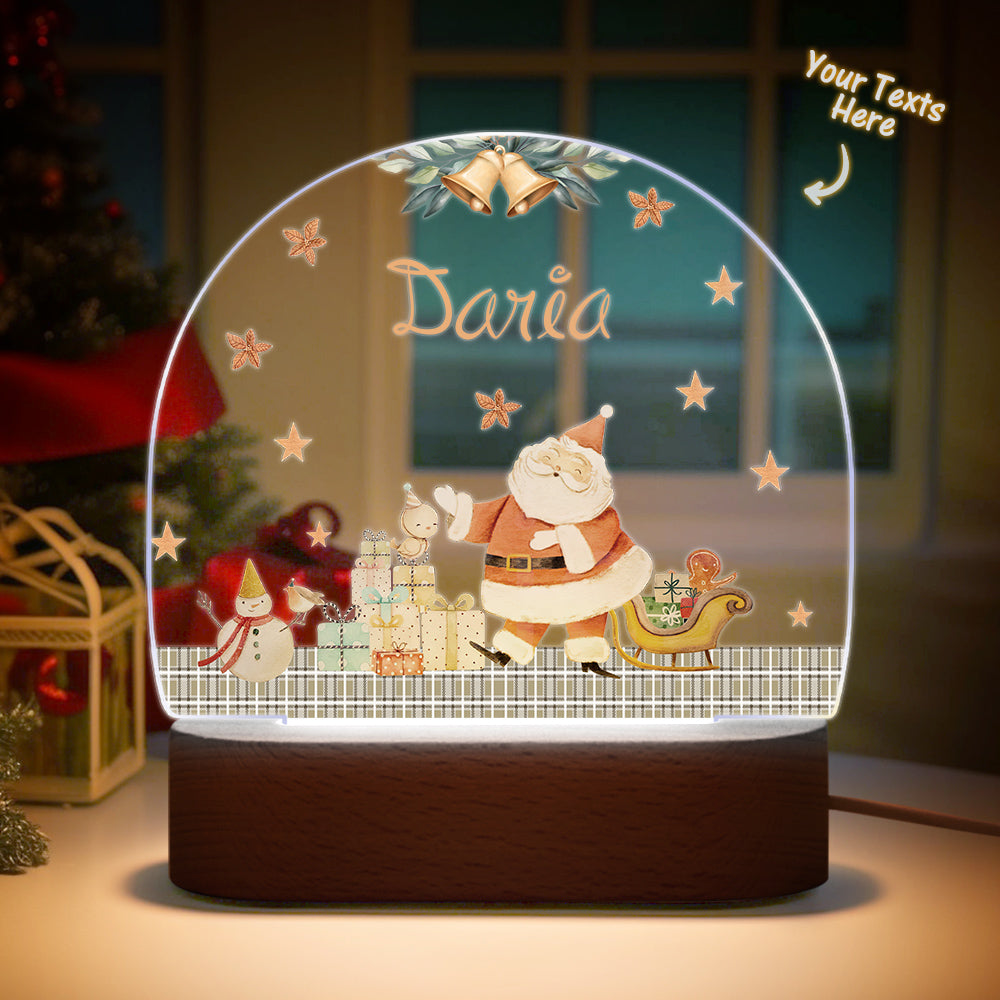 Personalized Santa Elk Night Light For Kids' Room Decor
