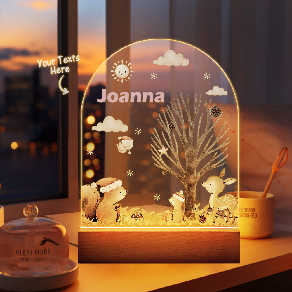 Personalized Santa Elk Night Light For Kids' Room Decor