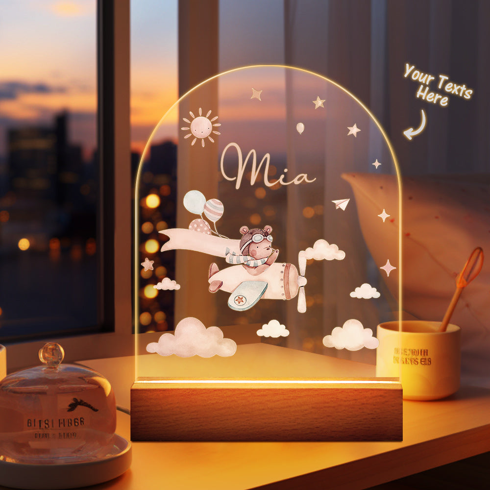 Personalized Santa Elk Night Light For Kids' Room Decor