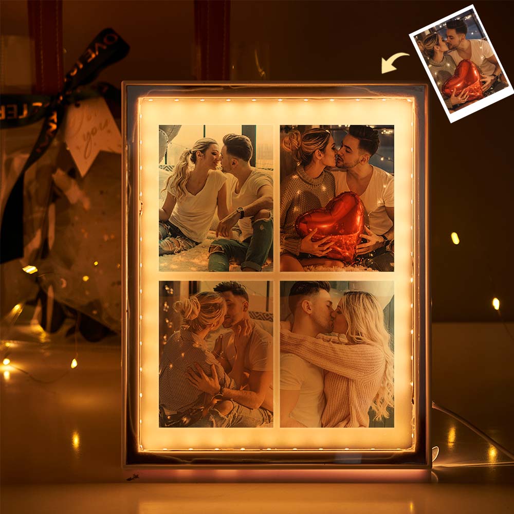 Custom Photo Frame Mirror Night Light – Personalized Photo Gift