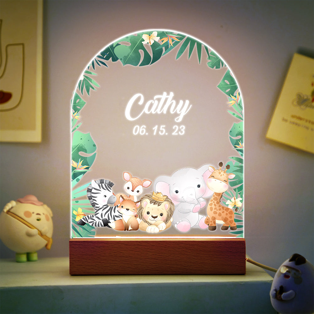 Personalized Santa Elk Night Light For Kids' Room Decor