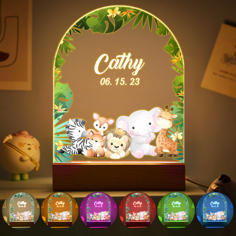 Personalized Santa Elk Night Light For Kids' Room Decor