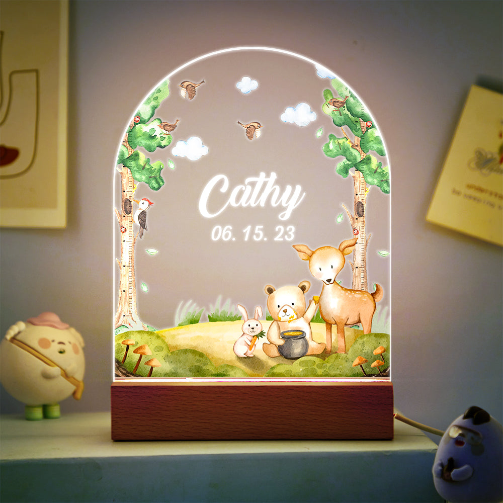 Personalized Santa Elk Night Light For Kids' Room Decor