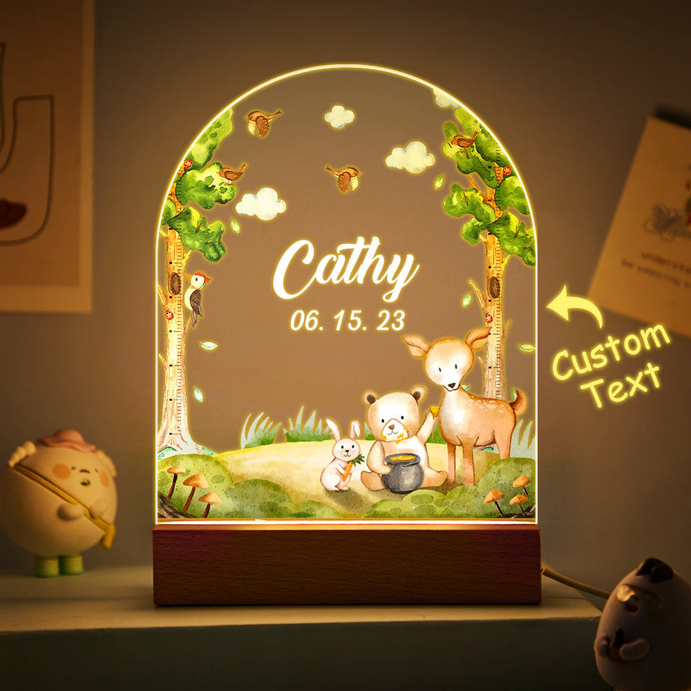 Personalized Santa Elk Night Light For Kids' Room Decor