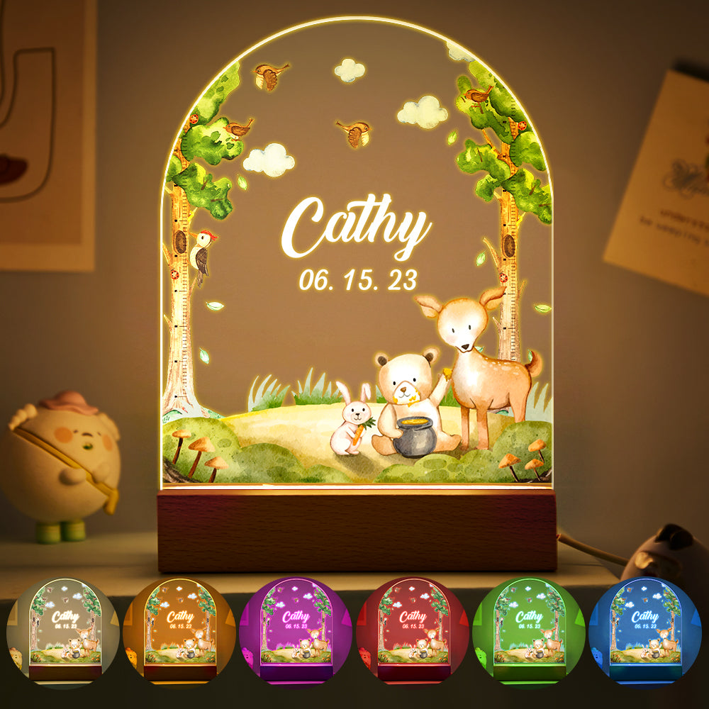 Personalized Santa Elk Night Light For Kids' Room Decor