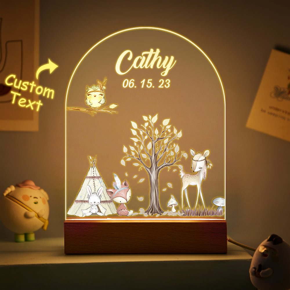 Personalized Santa Elk Night Light For Kids' Room Decor
