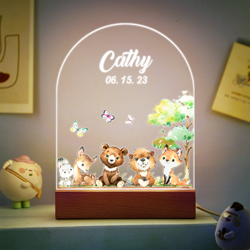 Personalized Santa Elk Night Light For Kids' Room Decor