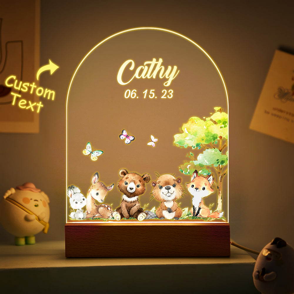 Personalized Santa Elk Night Light For Kids' Room Decor