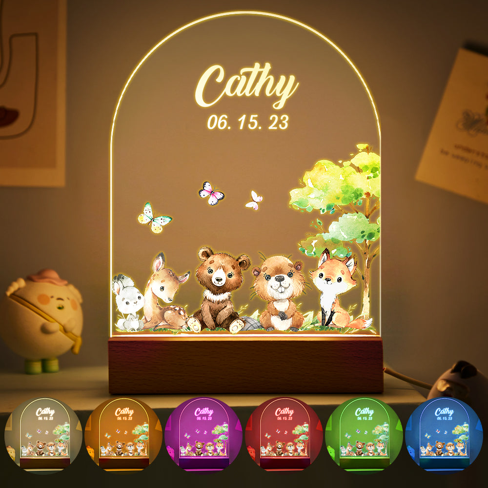 Personalized Santa Elk Night Light For Kids' Room Decor