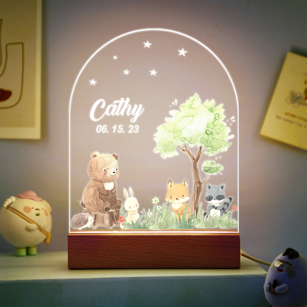 Personalized Santa Elk Night Light For Kids' Room Decor