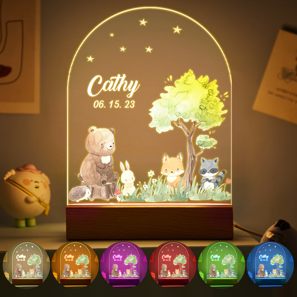 Personalized Santa Elk Night Light For Kids' Room Decor