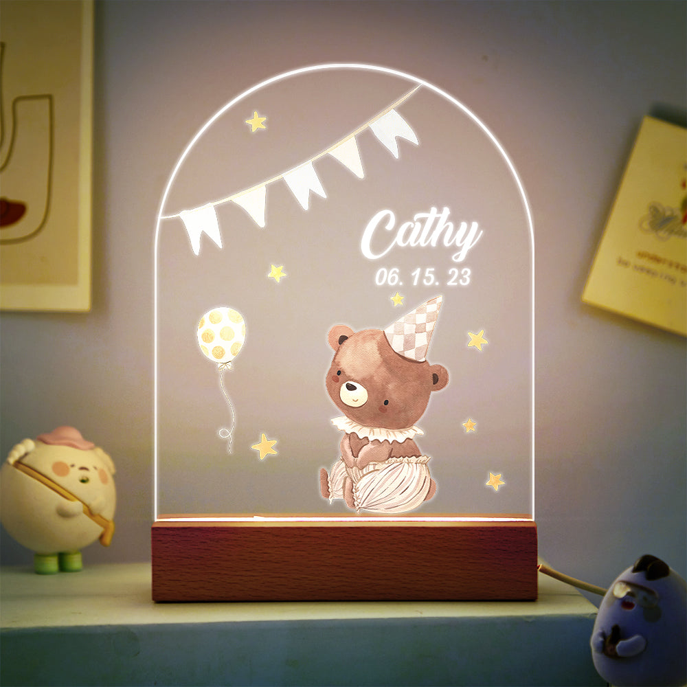 Personalized Santa Elk Night Light For Kids' Room Decor