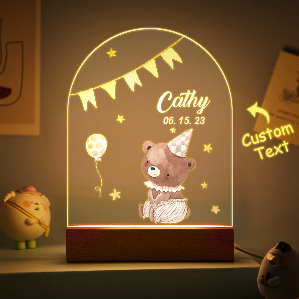 Personalized Santa Elk Night Light For Kids' Room Decor