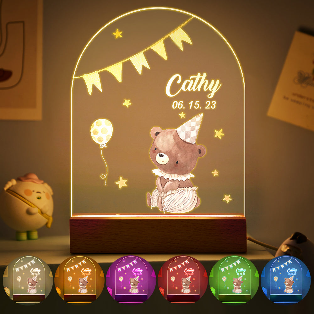 Personalized Santa Elk Night Light For Kids' Room Decor