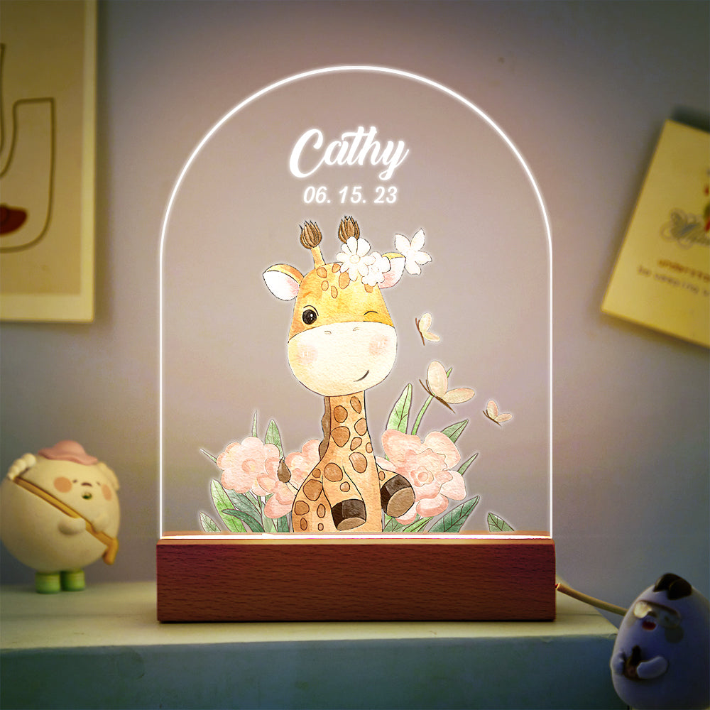 Personalized Santa Elk Night Light For Kids' Room Decor