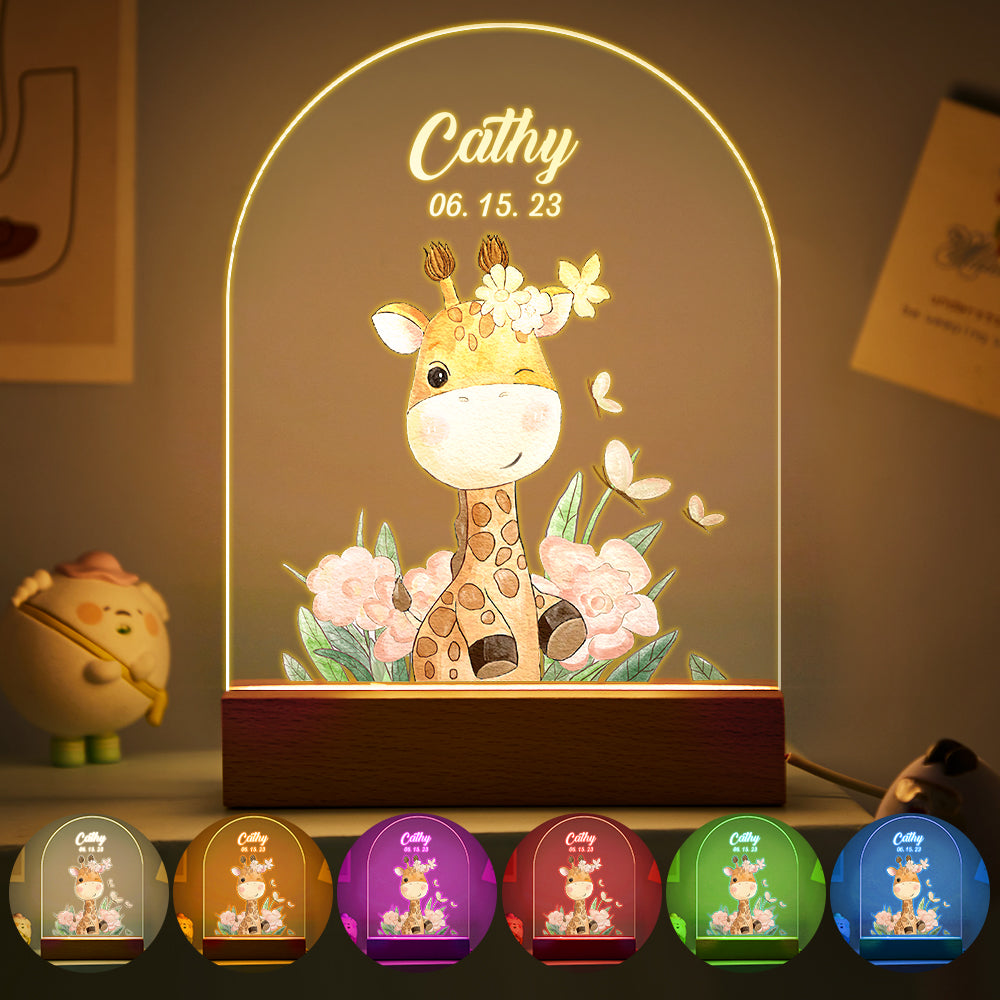 Personalized Santa Elk Night Light For Kids' Room Decor