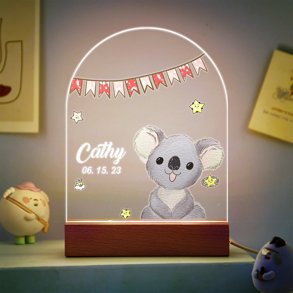 Personalized Santa Elk Night Light For Kids' Room Decor