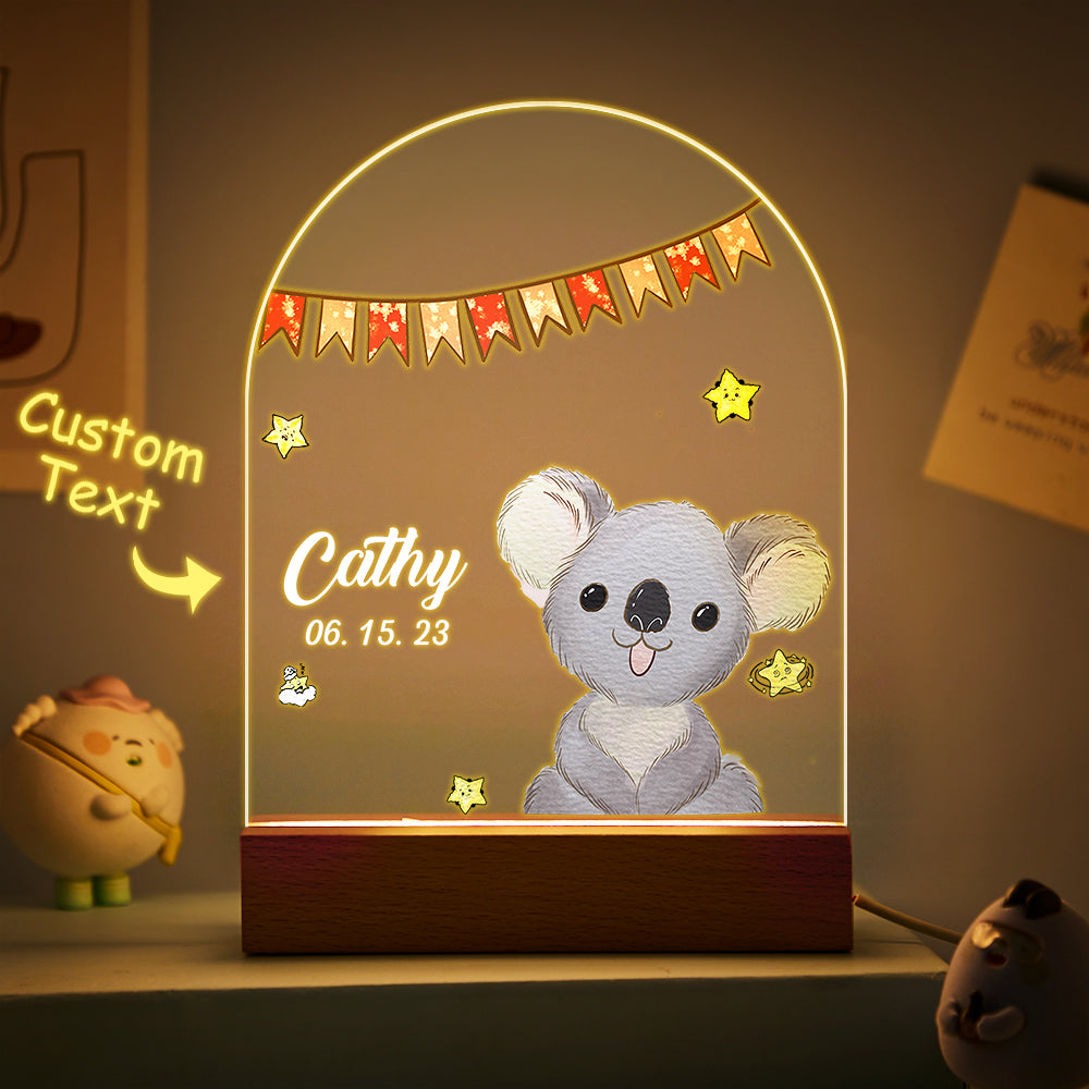 Personalized Santa Elk Night Light For Kids' Room Decor