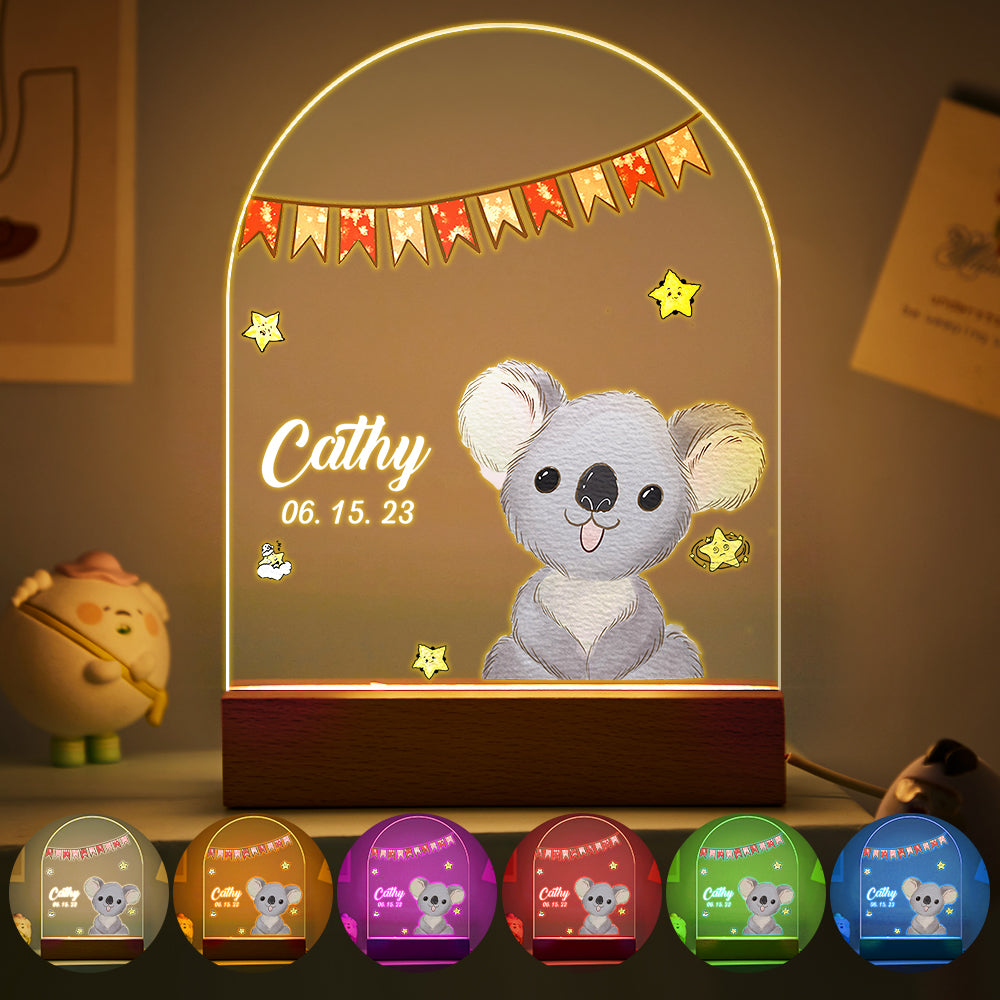 Personalized Santa Elk Night Light For Kids' Room Decor