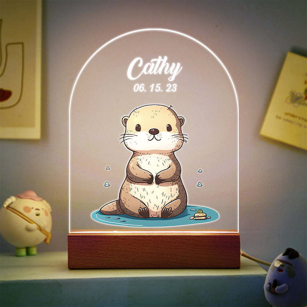 Personalized Santa Elk Night Light For Kids' Room Decor