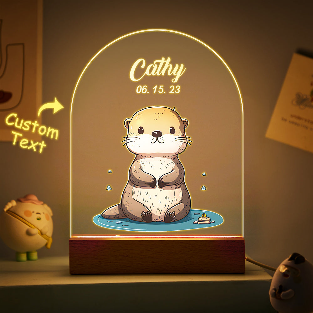 Personalized Santa Elk Night Light For Kids' Room Decor