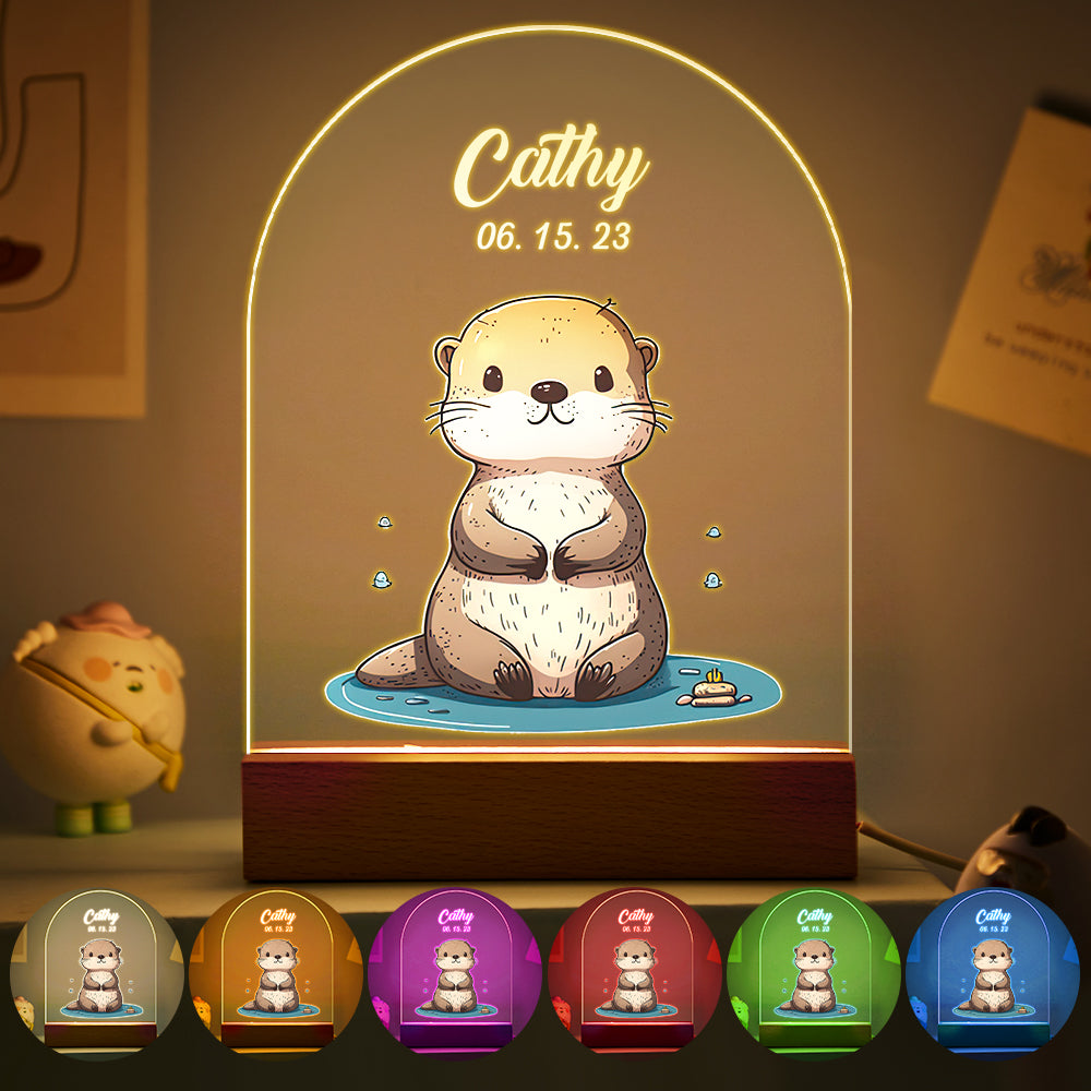 Personalized Santa Elk Night Light For Kids' Room Decor