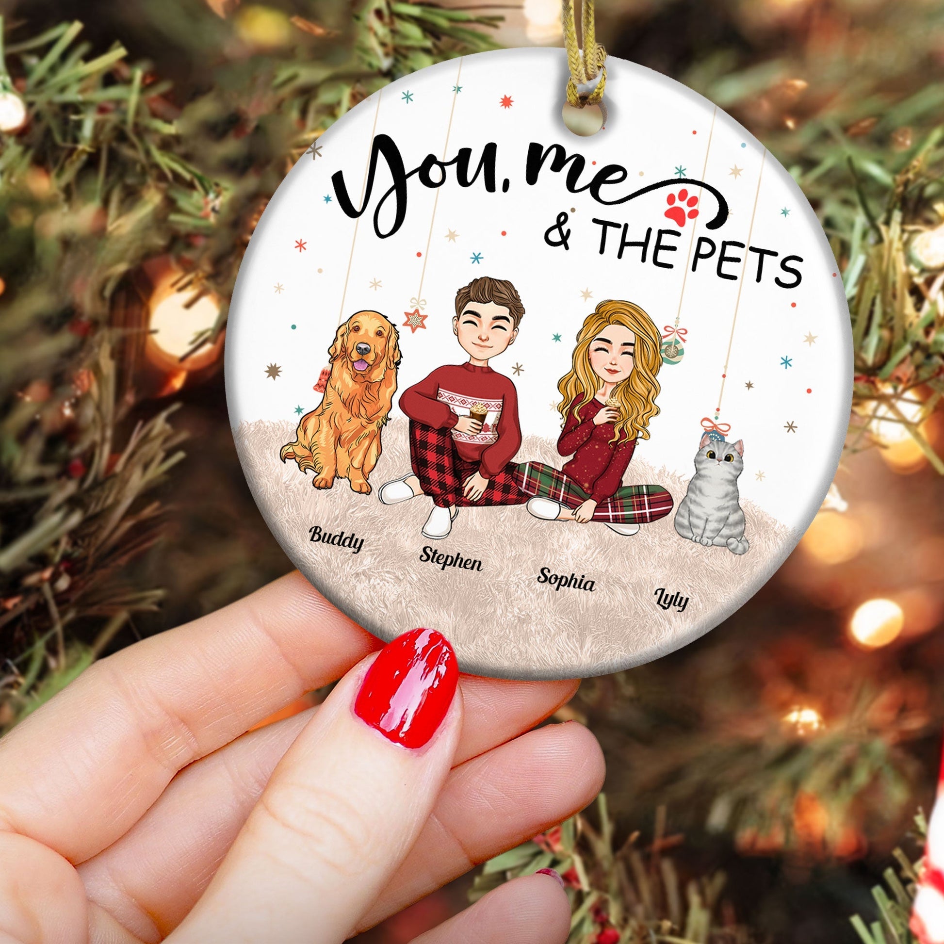 "You Me Aand The Pets" Personalized Ornament For Pet Owners - furevermama