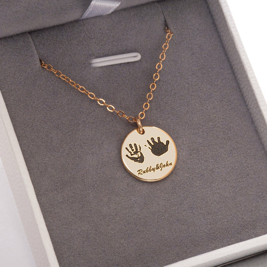 Handprint Necklace With Personalised Name - furevermama