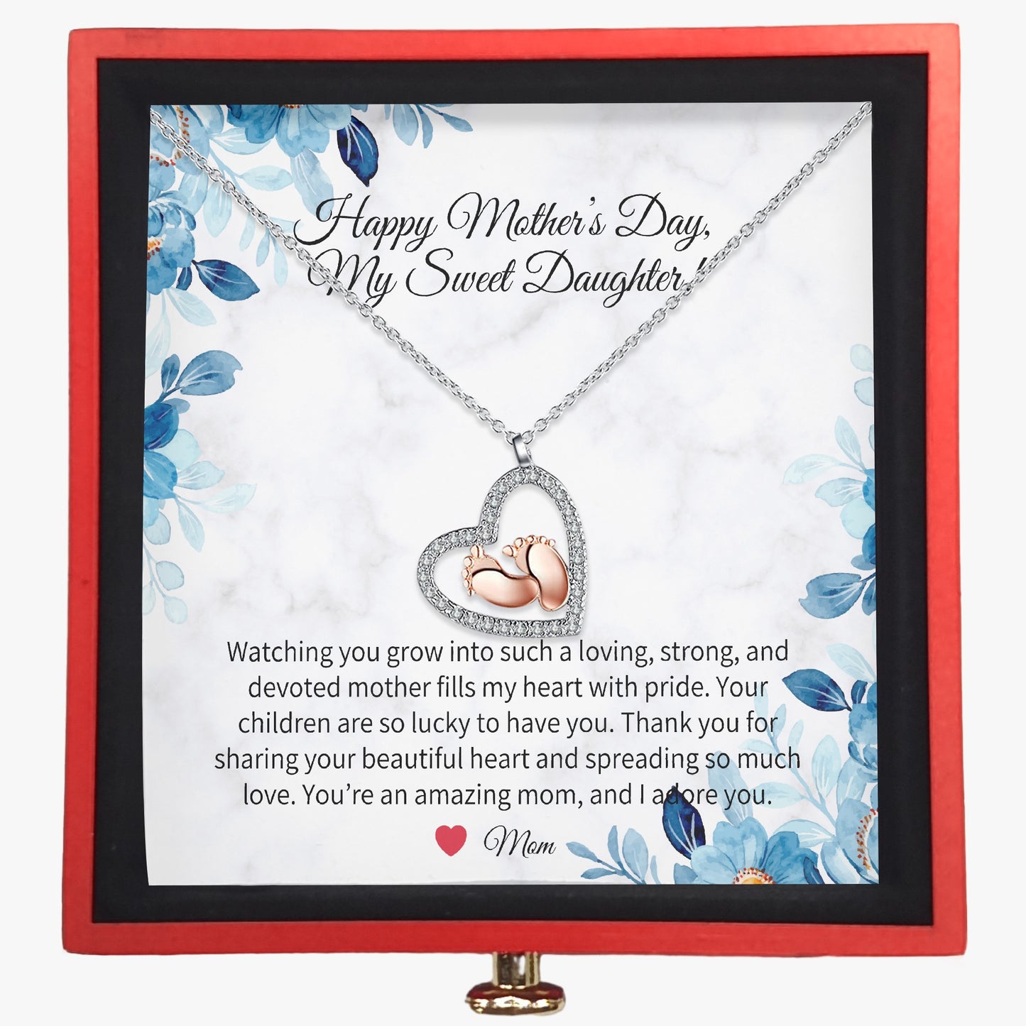Baby Feet Necklace with Gift Box - Mother to Daughter - Mother's Day - furevermama