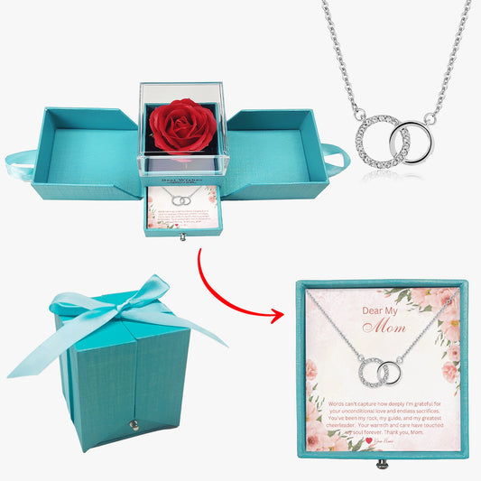 Interlocking Necklace For Mom - Custom Name On Message Card - furevermama